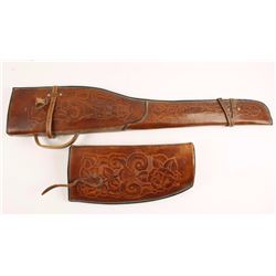 Tooled Leather Rifle Scabbard