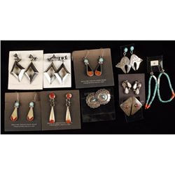 Collection of 9 Native American Earrings