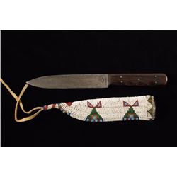 Beaded Knife Scabbard with Trade Knife