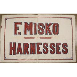 Antique Advertising Banner for F. Misko Harness