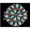 Image 1 : Large Lady's Navajo Turquoise Cluster Bracelet