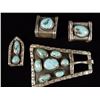 Image 2 : Sterling & Turquoise Buckle & Keeper Set