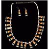 Image 1 : Bone Inlaid Necklace & Earring Set