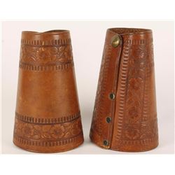 Pair of Floral Tooled Cowboy Cuffs