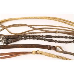 Collection of 6 Rawhide Braided Reins