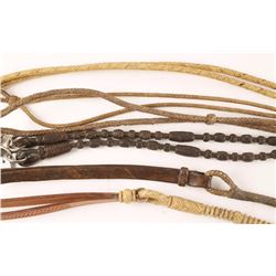 Collection of 6 Rawhide Braided Reins