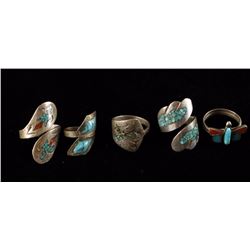 Lot of 5 Navajo Rings