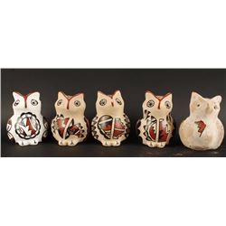 Lot of 5 Jemez Owl Figurines