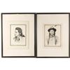 Image 1 : (2) Pen & Ink Portraits by Sharp