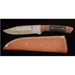 B Series Damascus Steel Drop Point Skinner