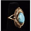 Image 2 : Navajo Turquoise & 14K Yellow Gold Ring Set