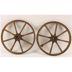 Two Vintage Wagon Wheels