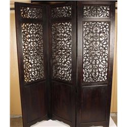 Ornate Three Panel Screen