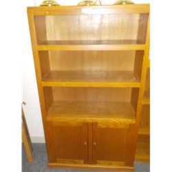 3 SHELF OVER 2 DOOR OAK CABINER