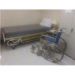 ADJUSTABLE HOSPITAL BED & WHEEL CHAIR