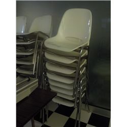 QTY 8 WHITE CHAIRS