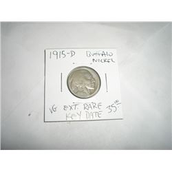 1915-D *EXTREMELY RARE KEY DATE* BUFFALO NICKEL RED BOOK VALUE $35.00+ *NICE EARLY VERY GOOD GRADE*!