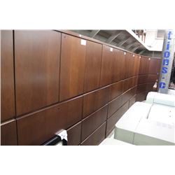 HAWORTH CHERRY 3 DRAWER LATERAL FILE CABINET WITH OVERSHELF