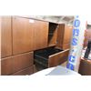 Image 2 : HAWORTH CHERRY 3 DRAWER LATERAL FILE CABINET WITH OVERSHELF