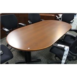 HAWORTH CHERRY 8' RACETRACK BOARDROOM TABLE