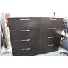 Image 1 : KIMBALL DARK WOOD 8 DRAWER DOUBLE WIDE LATERAL FILE CABINET