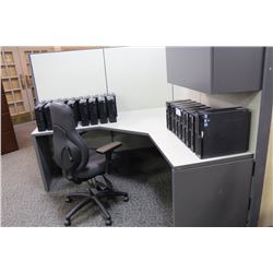 HAWORTH PREMISE 6' X 6' CORNER WORKSTATION WITH OVERHEAD