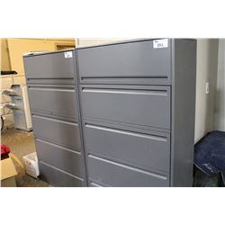 HAWORTH PREMISE CHARCOAL 5 DRAWER LATERAL FILE CABINET