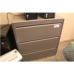 HAWORTH PREMISE CHARCOAL 3 DRAWER LATERAL FILE