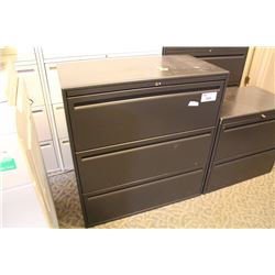 HAWORTH PREMISE BLACK 3 DRAWER LATERAL FILE CABINET