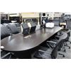 Image 1 : EBONY 12' X 4' RACETRACK BOARDROOM TABLE