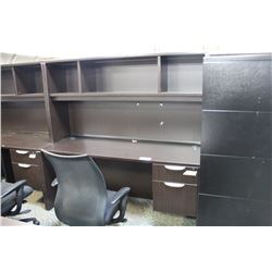 EBONY 5.5' COMPUTER DESK WITH HUTCH