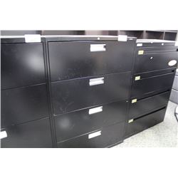 BLACK 4 DRAWER LATERAL FILE CABINET