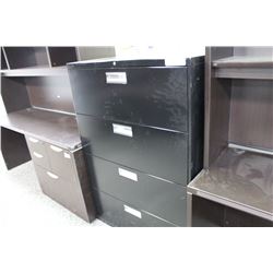 BLACK 4 DRAWER LATERAL FILE CABINET