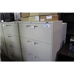 BEIGE 4 DRAWER LATERAL FILE CABINET