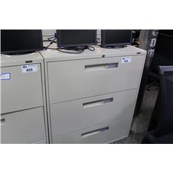 BEIGE 3 DRAWER LATERAL FILE CABINET