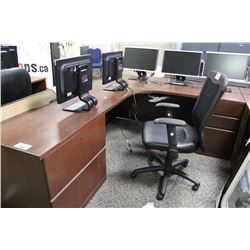 CHERRY L-SHAPE EXECUTIVE DESK