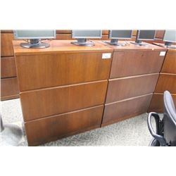 HAWORTH CHERRY 3 DRAWER LATERAL FILE CABINET