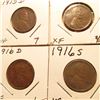 Image 1 : 1915D VF, 16P EF, 16D VF, & 16S  Lincoln Cents. Red Book Value $29.00.