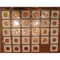 (29) 1954-55S Lincoln Cents. All Red Unc to Gem BU.  Priced in 1 1/2" x 1 1/2" flips and plastic pag