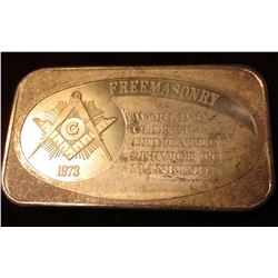 "1973 Freemasonry World's Oldest Dedicated Service to Mankind", "United States Silver Corporation On