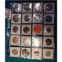 (20) Various Tokens, Good fors, Medals, and etc. most from Iowa. Includes Ackley, Akron, Coralville,