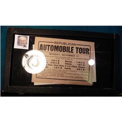 Small glassed display case with two latches 8” x 15” (one corner has a little tape) containing a 190
