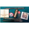 Image 1 : “McManus for Governor” Campaign Pin (Iowa); group of “This Coin Sold” Coin Cards; (3) Old Pens or Me