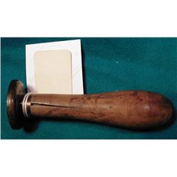 Antique Wax Seal “R.P.D. Ch./Iowa/Burlington” Open book design in center, brass with wooden handle.