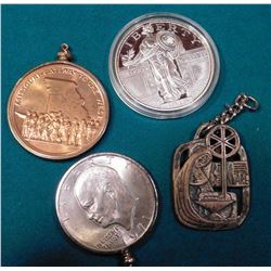 1820-1970 Missouri Sesquicentennial Gold-plated Medal in a Bezel; St. Clare Patroness of Television 