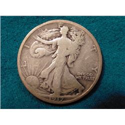 1917 Reverse D Walking Liberty Half Dollar. Good. Red Book value $18.00.