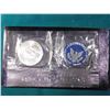 Image 1 : 1971 S BU Eisenhower Silver Dollar in an original blue envelope of issue.