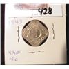 Image 1 : 1943 Netherlands Antilles Curacao Five Cent, BU, but spotted, Catalog value $22.