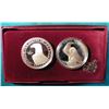 Image 2 : 1983 S & 84 S U.S. Olympics Mint Commemorative Two-piece Dollar Proof Set. Silver. In original box o