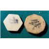 Image 2 : Pair of Siamese Gambling Tokens. Most likely used in Thailand. High relief Chinese scrip on obverse 